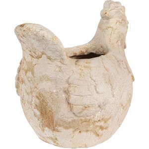 Clayre & Eef 6MG0108 Decoratie Bloempot Beige Bruin 31x20x27 cm Landelijke stijl