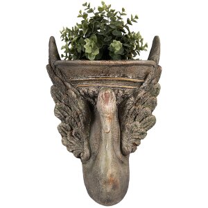 Clayre & Eef 6MG0112 Decoratie Bloempot Bruin Groen 30x15x43 cm Barokstijl