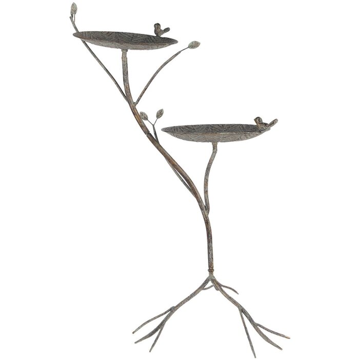 Clayre & Eef 6Y5656 Vogeldrinker Metaal Antiek Groen-Bruin 38x43x78cm