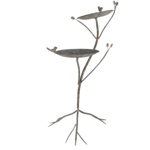 Clayre & Eef 6Y5656 Vogeldrinker Metaal Antiek Groen-Bruin 38x43x78cm