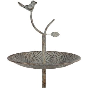 Clayre & Eef 6Y5658 Metalen etagère groen-bruin Ø 26 x 48 cm 2 etages in antieke stijl