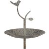 Clayre & Eef 6Y5658 Metalen etagère groen-bruin Ø 26 x 48 cm 2 etages in antieke stijl