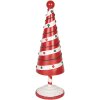 Clayre & Eef 6Y5734 Decoratie Kerstboom Rood Wit Ø 12x36 cm IJzer