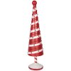 Clayre & Eef 6Y5735 Kerstboom IJzer Rood Wit Ø13x49cm Landelijke Stijl