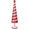 Clayre & Eef 6Y5735 Kerstboom IJzer Rood Wit Ø13x49cm Landelijke Stijl