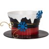 Clayre & Eef 6Y5736 Decoratieve Hoed Zwart Wit Blauw Goud Ø22x12 cm