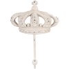 Clayre & Eef 6Y5773 Wandhaak ijzer wit antiek 14x7x19 cm Wandhaak shabby