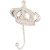 Clayre & Eef 6Y5773 Wandhaak ijzer wit antiek 14x7x19 cm Wandhaak shabby