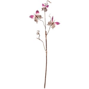Clayre & Eef 50808 Decoratie Tak met Vlinders Roze 14x5x85 cm