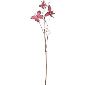 Clayre & Eef 50810 Decoratie Tak met Vlinders Roze 14x5x85 cm
