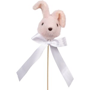 Clayre & Eef plantplug konijn roze wit 7x7x33 cm...