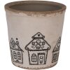 Clayre & Eef 6CE2123L Decoratie Bloempot Beige Zwart Ø 17x16 cm
