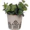 Clayre & Eef 6CE2123L Decoratie Bloempot Beige Zwart Ø 17x16 cm