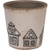 Clayre & Eef 6CE2123L Decoratie Bloempot Beige Zwart Ø 17x16 cm
