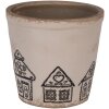 Clayre & Eef 6CE2123M Decoratie Bloempot Keramiek Beige Zwart Ø 15x14 cm
