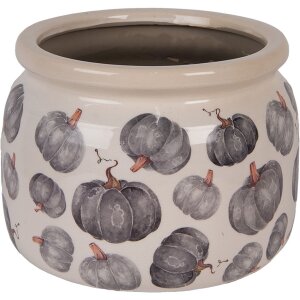 Clayre & Eef 6CECSP0001L Bloempot keramiek beige grijs Ø 20x15 cm landelijke stijl