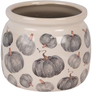 Clayre & Eef 6CECSP0001M Bloempot keramiek beige grijs Ø 16x13 cm landelijke stijl