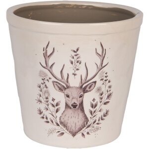 Clayre & Eef 6CEGTW0001XL Decoratie Bloempot Beige Bruin Ø 21x20 cm