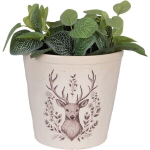 Clayre & Eef 6CEGTW0001XL Decoratie Bloempot Beige Bruin Ø 21x20 cm