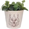 Clayre & Eef 6CEGTW0001XL Decoratie Bloempot Beige Bruin Ø 21x20 cm