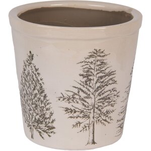 Clayre & Eef 6CENPT0001L Decoratie Bloempot Beige-Groen Ø 17x16 cm