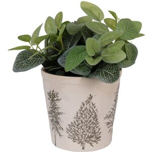 Clayre & Eef 6CETKG0001M Decoratie Bloempot Beige Groen Ø 18x16 cm