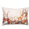 Clayre & Eef KT036.054 Kussenhoes 35x50 cm Beige Oranje Landelijke Stijl Konijn