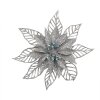 Clayre & Eef Kerstdecoratie Bloem 2-delig Zilver Ø15cm