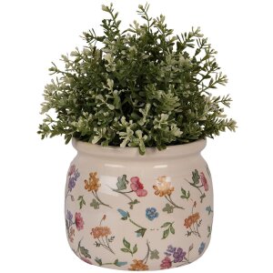 Clayre & Eef Bloempot Floral Beige Ø16x13 cm...