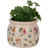 Clayre & Eef Decoratieve Bloempot Keramiek Beige Floral Ø12x10 cm Landhuisstijl