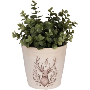 Clayre & Eef 6CEGTW0001M Decoratieve Bloempot Hert Ø 15x14 cm