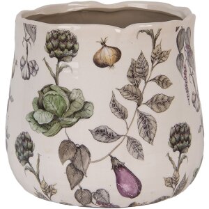 Clayre & Eef Plantenpot Keramik Ø21x19cm beige...