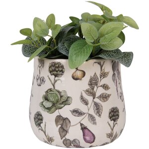 Clayre & Eef Plantenpot Keramik Ø21x19cm beige...