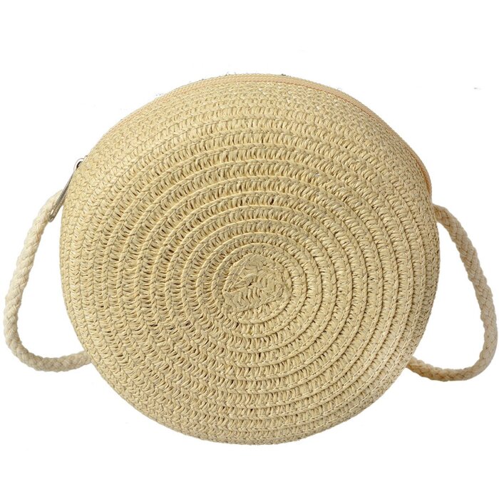 Juleeze JZBG0304 Boho tas rond Ø14x8 cm beige