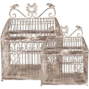 Clayre & Eef Decoratieve Vogelkooien 2-delig...
