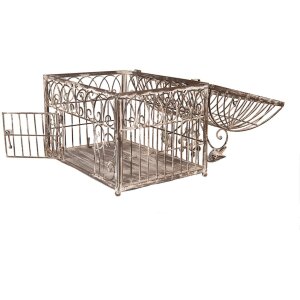 Clayre & Eef Decoratieve Vogelkooien 2-delig Bruin-Beige Metaal Antiek 56cm 41cm