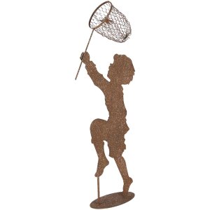 Clayre & Eef Decoratieve figuur Kind Metaal Rostoptik 33x13x88 cm Landelijke stijl