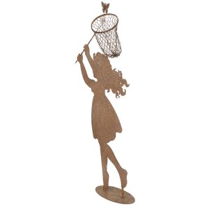 Clayre & Eef Metalen figuur Kind met Schepnet Bruin...