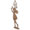 Clayre & Eef Metalen figuur Kind met Schepnet Bruin 39x13x87 cm