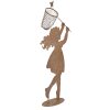 Clayre & Eef Metalen figuur Kind met Schepnet Bruin 39x13x87 cm