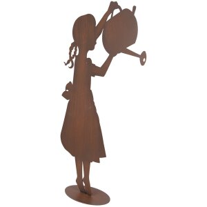 Clayre & Eef Decoratiebeeld Kind met gieter Rostoptik...