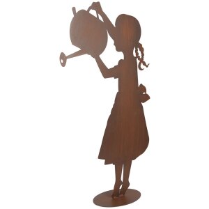 Clayre & Eef Decoratiebeeld Kind met gieter Rostoptik 36x12x62 cm