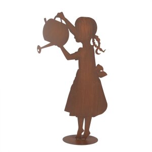 Clayre & Eef Decoratiebeeld Kind met gieter Rostoptik 36x12x62 cm