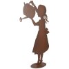 Clayre & Eef Decoratiebeeld Kind met gieter Rostoptik 36x12x62 cm