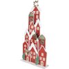 Clayre & Eef 5Y1379 Kerstversiering Huisjes Rood 28x8x56cm Metaal Landelijk