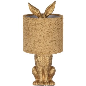 Clayre & Eef Tafellamp Haas met gele lampenkap E27...