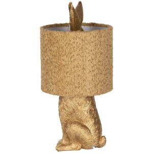 Clayre & Eef Tafellamp Haas met gele lampenkap E27...