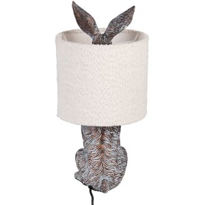 Clayre & Eef Tafellamp Haas E27 Ø 20x43 cm Bruin Beige
