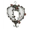 Clayre & Eef 5Y1341 Kandelaar Hart Metaal Groen Roze 43x22x60 cm