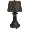 Clayre & Eef Tafellamp Ø35x64 cm Zwart Bruin Hout Vintage